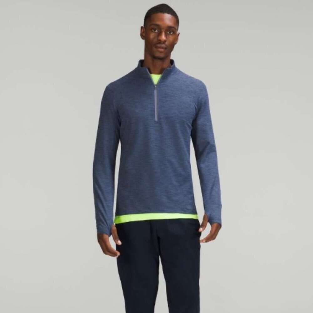 Lululemon Surge Warm Half-Zip Tri Colour Rulu Peri Purple Blue Linen Sz S